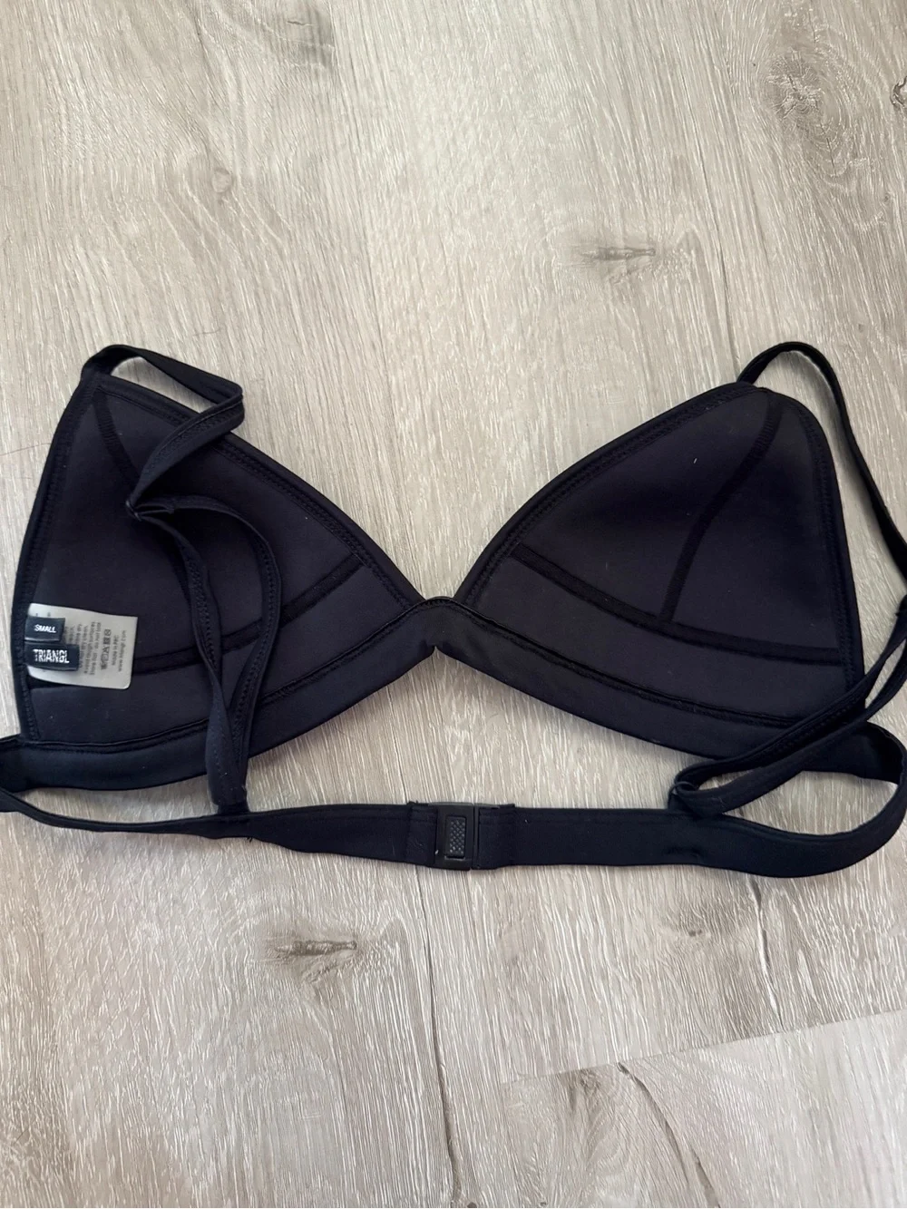 triangl swimwear Aqua Triangle Bikini Top with Black Trim Small